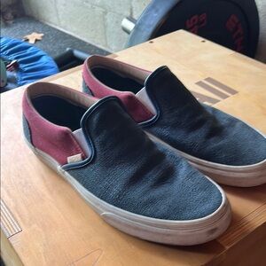 Vans Men's Slip-On Shoes - Blue  and Red